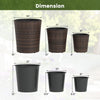 Lucktree Set of 3 Plastic Planters | 14 & 11 & 9 Inch Taper Rattan Planters with Drainage Holes and Saucers