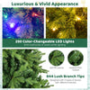 Lucktree Pre-Lit Artificial Christmas Tree, Hinged Xmas Tree with Warm-White & Multi-Color LED Lights