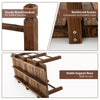 Lucktree 5 ft Garden Bridge - Stained Wood Arc Footbridge Walkway