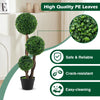 Lucktree 3ft Artificial Boxwood Topiary Ball Tree, Faux Potted Plants with Solid Wood Trunks