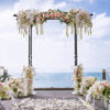 Lucktree Garden Arch Trellis, Wedding Arbor for Ceremony Party, 79''W x 81''H, Metal Garden Arbor for Climbing Plants Rose