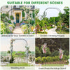 Lucktree Garden Arch Trellis, 60''W x 95''H Metal Arbor with Corrugated PE-Coated Steel Tubes for Climbing Plants Roses Ivy