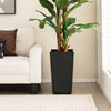 Lucktree Outdoor Wicker Flower Pot Set of 2, 22.5” Tall Planters with Drainage Hole, Self-Watering Tray