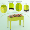 Lucktree Raised Garden Bed, Metal Planter Box with Legs, Drain Hole, Outdoor Indoor Elevated Garden Box