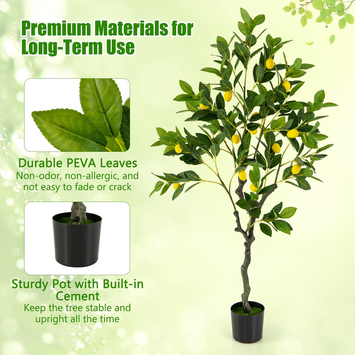 Lucktree Artificial Lemon Tree