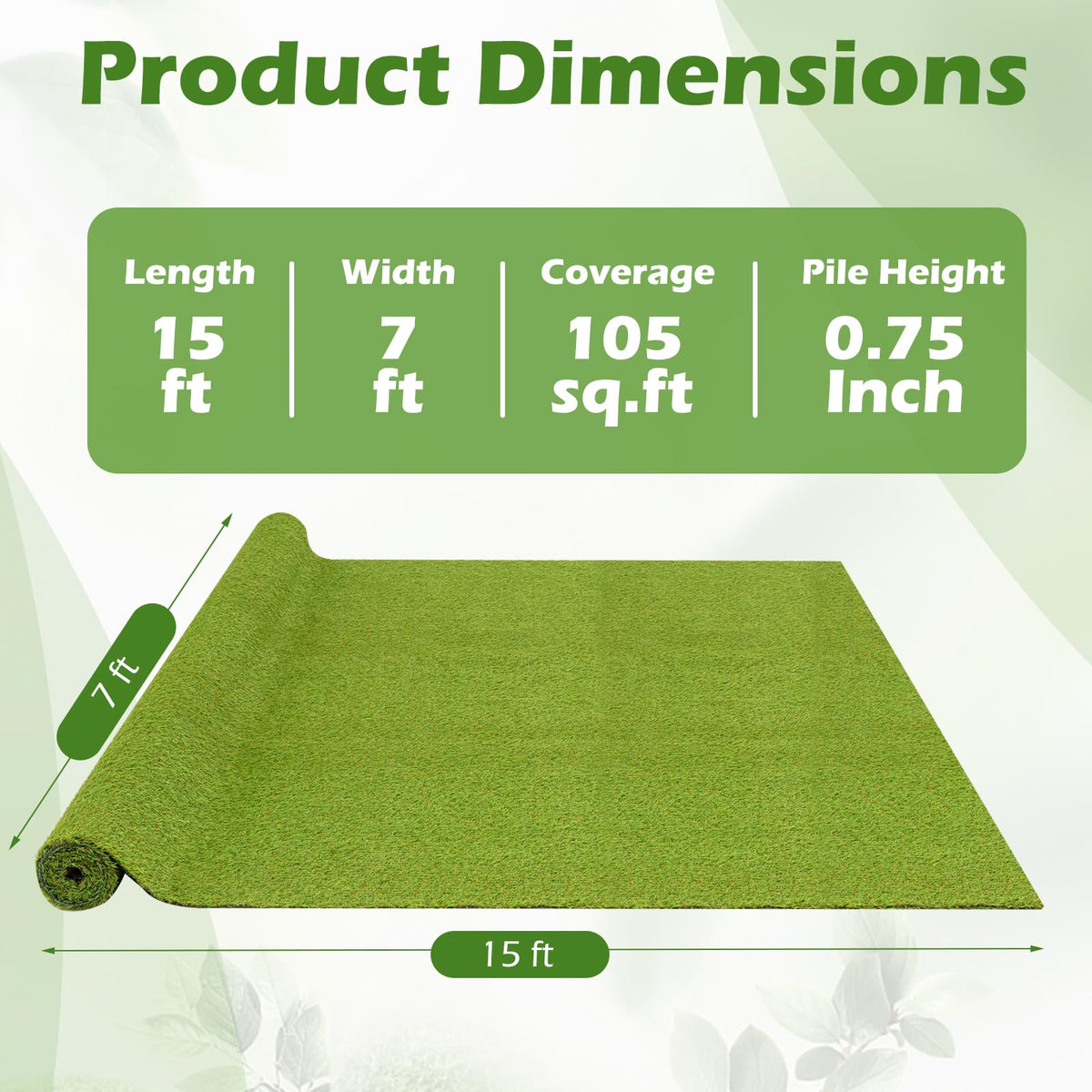 Lucktree 15 FT x 7 FT Artificial Turf Rug