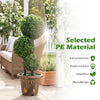 Lucktree 2.5 FT Artificial Boxwood Topiary Tree Evergreen Faux Potted Plants (1/2 Pack)