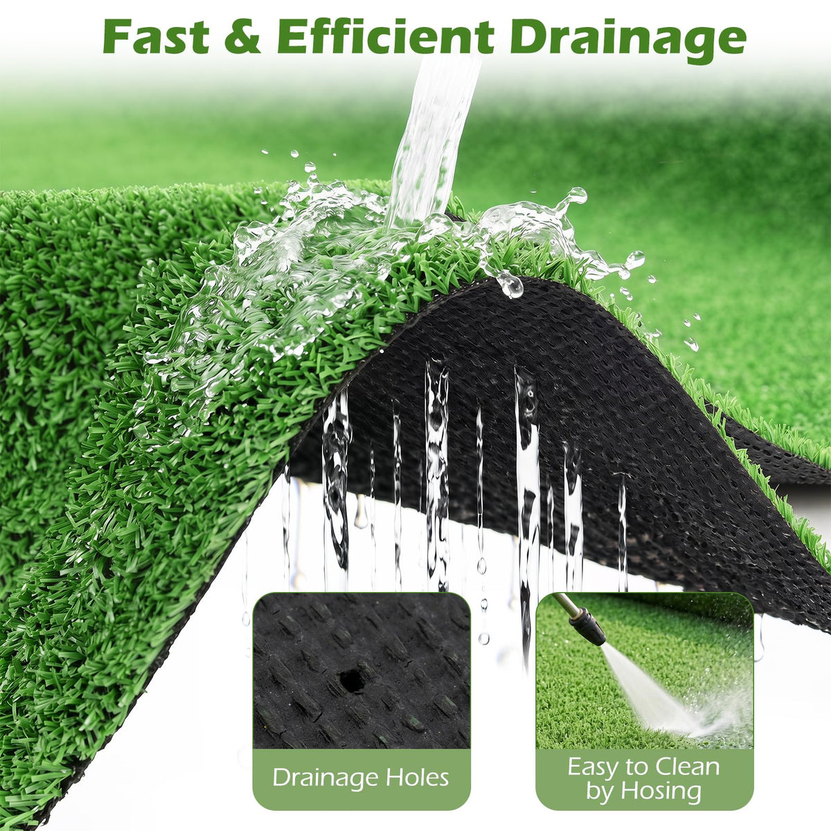 Lucktree 10 FT x 6.5 FT/8 FT x 5 FT Artificial Turf Rug