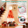 Lucktree 4 FT Pre-Lit Christmas Tree for Entrances, Artificial Potted Santa Hat Xmas Tree with 300 Branch Tips
