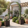 Lucktree Metal Garden Arch Trellis Arbor with 2 Self-Watering Planter Boxes