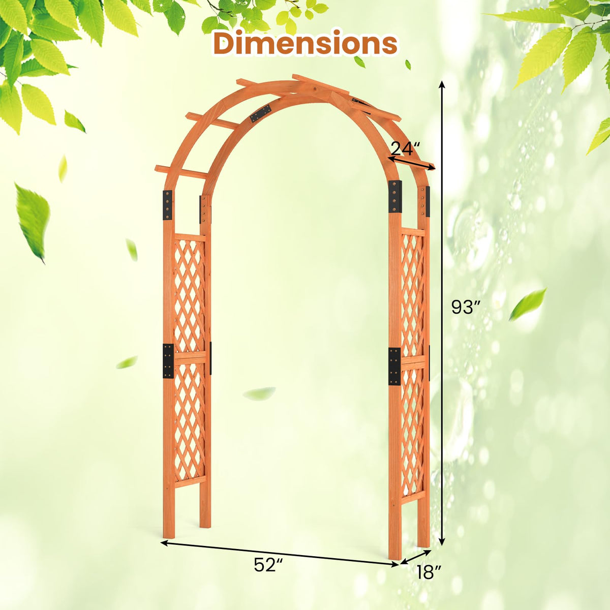 Lucktree 7.7FT Wooden Garden Arbor Trellis
