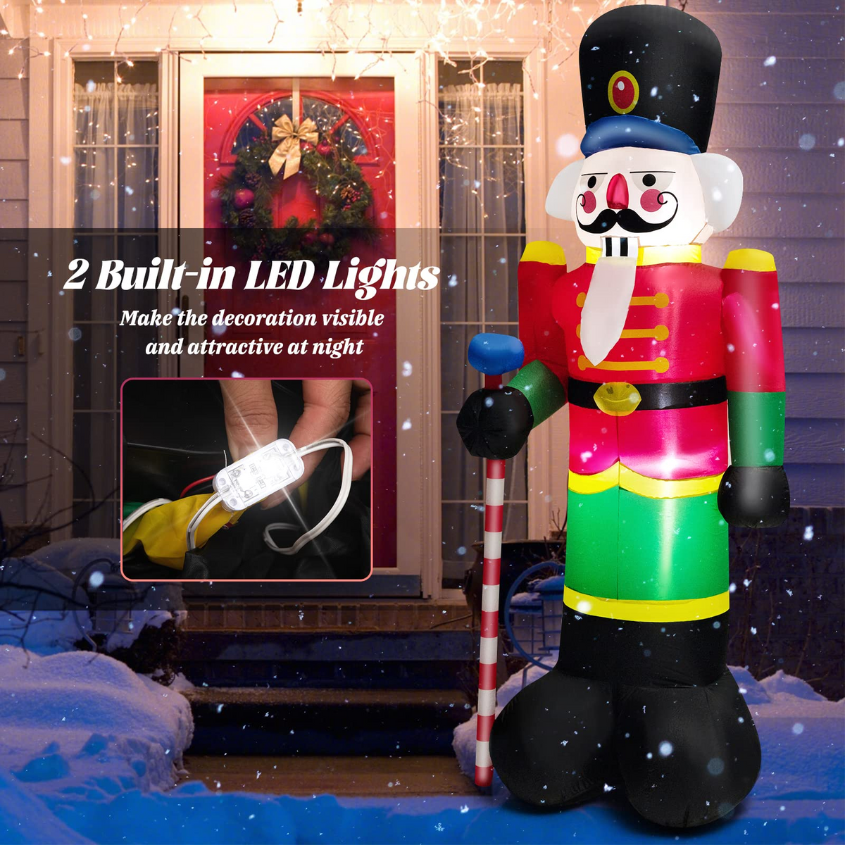 Lucktree 8FT Inflatable Nutcracker Soldier for Christmas