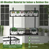 Lucktree Balcoy Flower Pot Stand Rack w/ Adjustable Hooks & 2 Planter Baskets