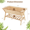 Lucktree Plant Raised Bed 2 Tiers Garden Bed, Outdoor Fir Wood Plant Container with Storage Shelf
