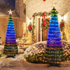 Lucktree 6 FT Pop Up Christmas Tree, Pre-Lit Collapsible Xmas Tree with 282 RGB LED Lights