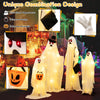 Lucktree Halloween Light Up Family Ghosts, 4 PCS LED Glowing Halloween Ghosts