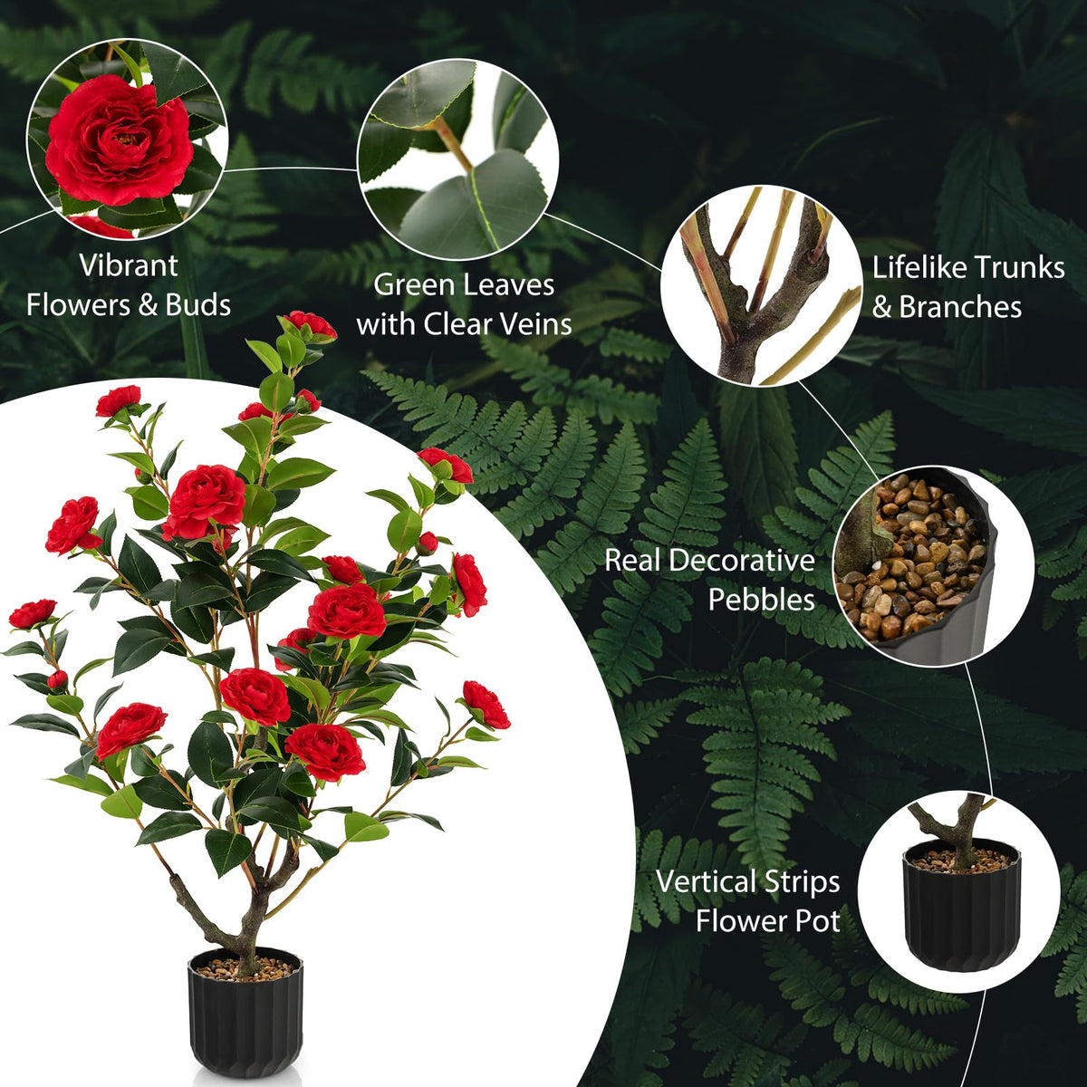 38" Artificial Camellia Tree - Lucktree