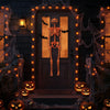 Lucktree 5.2 Ft Life-Size Posable Skeleton with Pumpkin Head Halloween Orange Skeleton Decoration