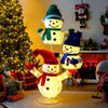 Lucktree 5 FT Christmas Lighted 3 Stacked Snowman Decoration