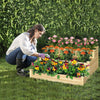 Lucktree 3 Tier Raised Garden Bed, Wood Planter Box 48 x 48 x 22 Inch Vegetable Flower Herb Fruit Growing Bed Kit