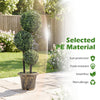 Lucktree 3 FT Artificial Boxwood Topiary Tree Sun-Protective Triple Ball Fake Plants Shrubs (1/2 Pack)