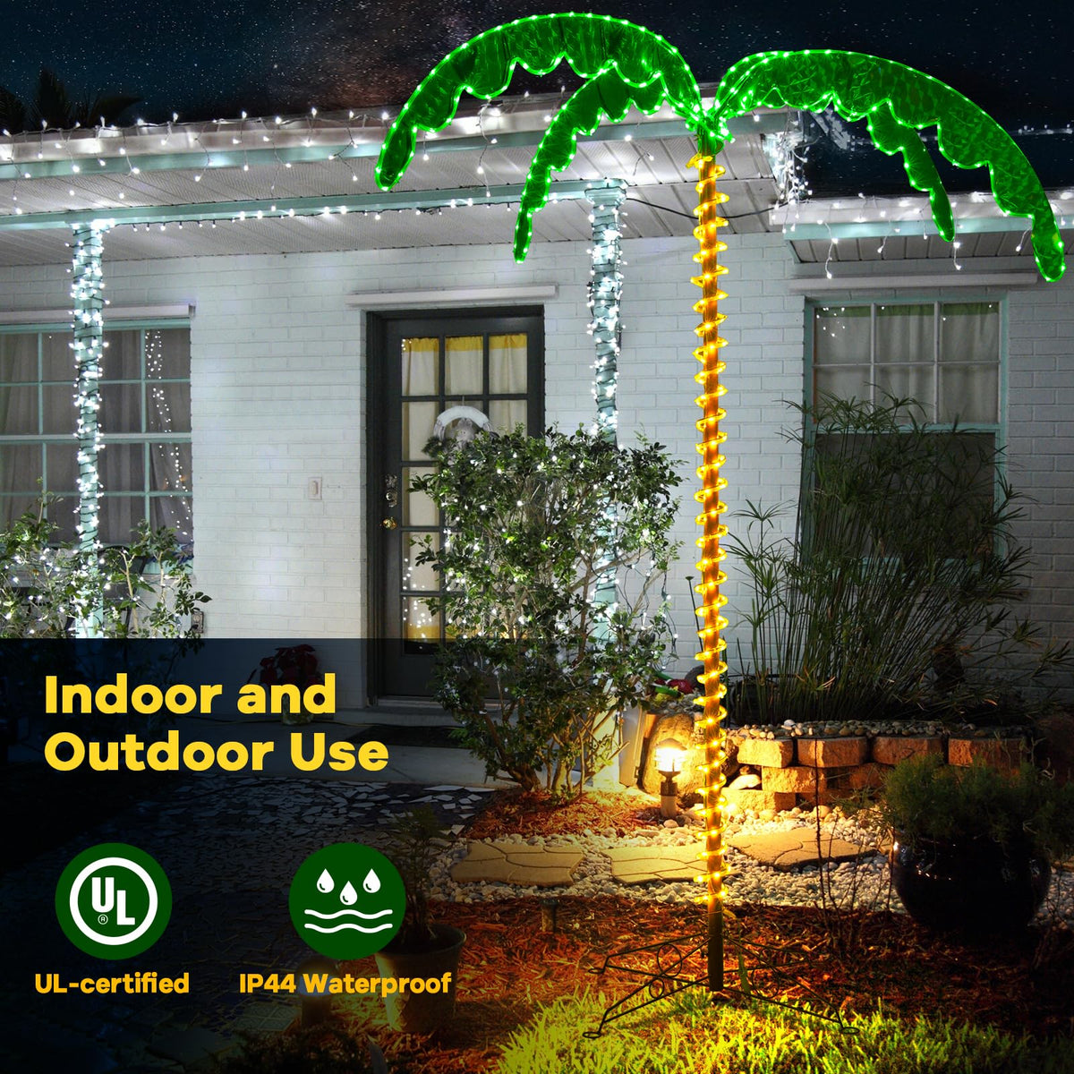 Lucktree 7.5 FT Lighted Palm Tree, Tropical Christmas Tree with 332 LED Lights