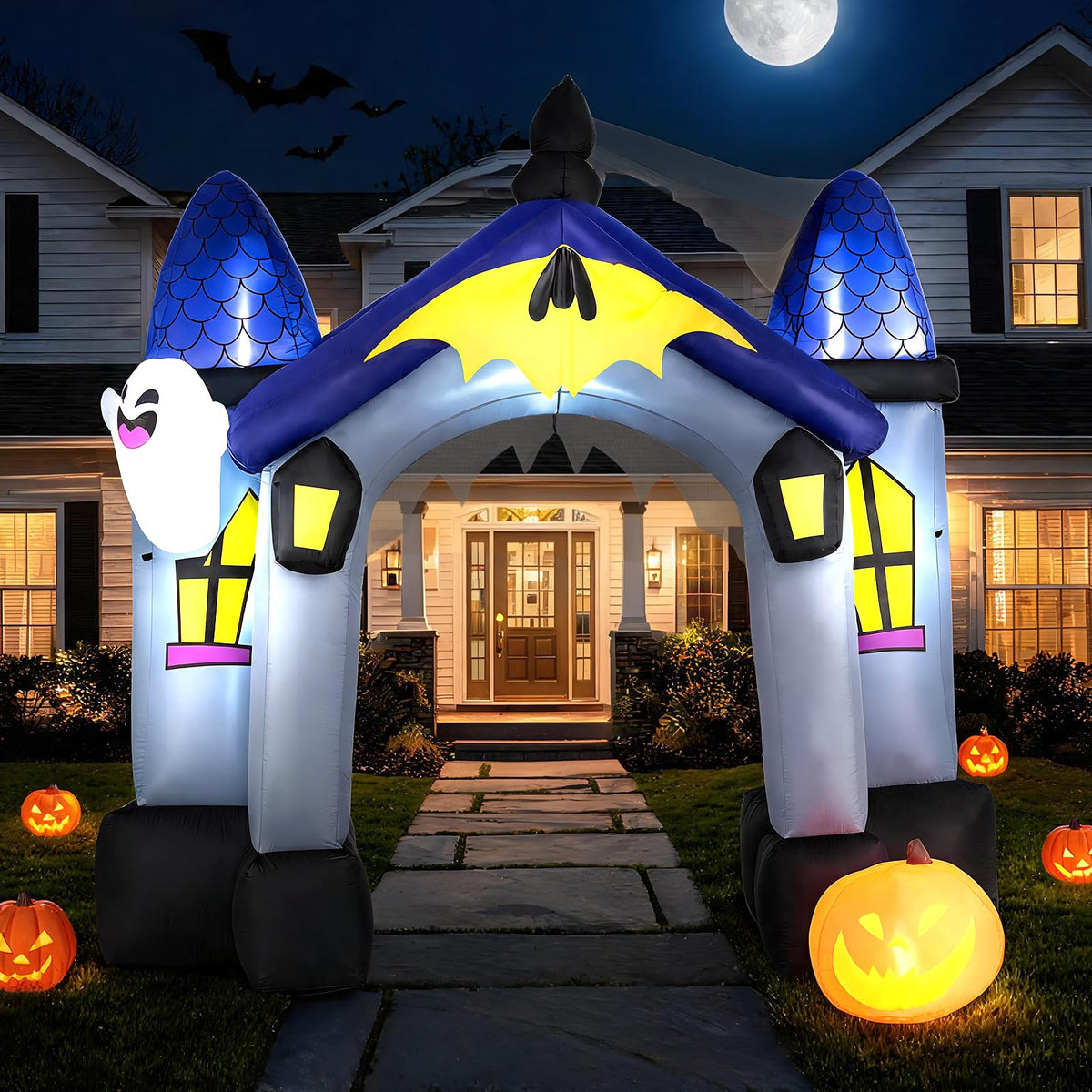 9FT/270 CM Halloween Inflatable Archway with LED Lights