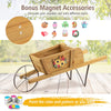 Lucktree Wooden Wagon Planter, Small Wheelbarrow Wagon Flower, Indoor & Outdoor Raised Bed