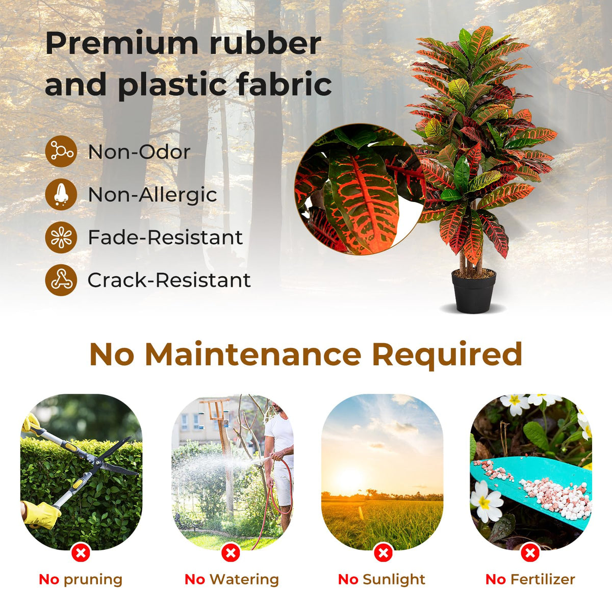 Lucktree Artificial Croton Palm Tree