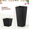 Lucktree Set of 2 Rattan Tall Plant Pots with Detachable Plastic Liners