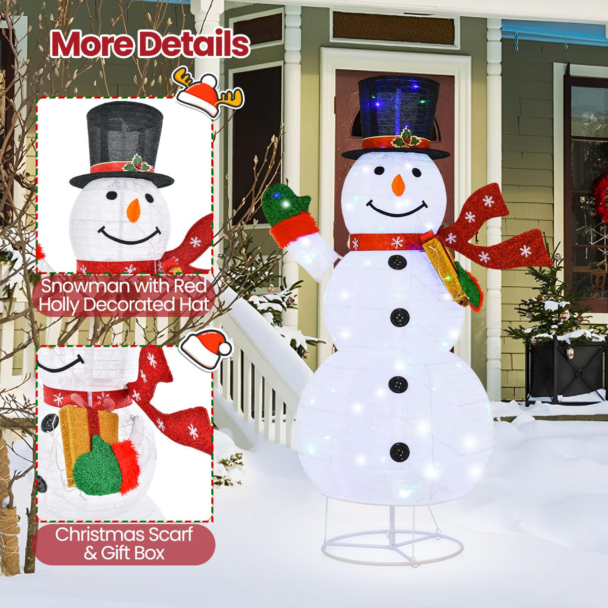 Lucktree 6 FT Lighted Christmas Snowman