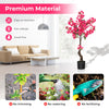 Lucktree 41” Artificial Plum Blossom Tree, Fake Floral Plant with 92 Flowers & Realistic Trunk in Plastic Nursery Pot