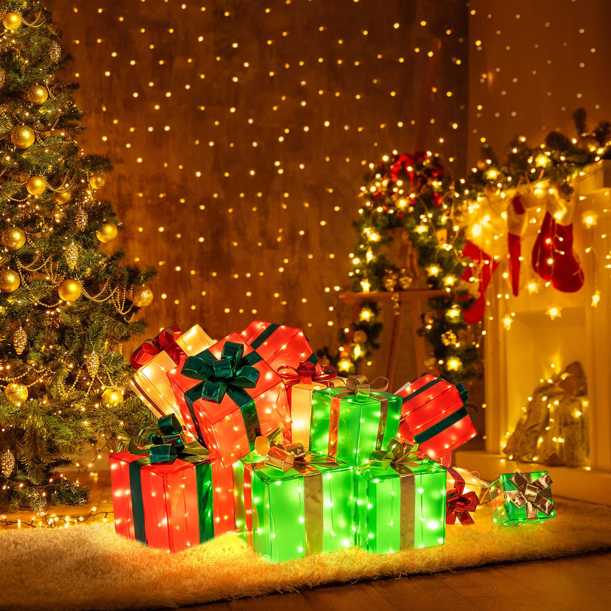 Lucktree 5.6 FT Pre-Lit Gift Box Tower