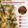 Lucktree 5FT / 6FT / 7FT Pre-Lit Artificial Christmas Tree with LED Lights Pine Cones Berries