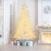Lucktree 6ft Pre-Lit Artificial Christmas Tree with 300 Multi-Color & Warm-White Fairy LED Lights