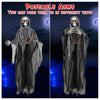 Lucktree 6.4 FT Halloween Animatronic Standing Grim Reaper, Halloween Decoration with Chain