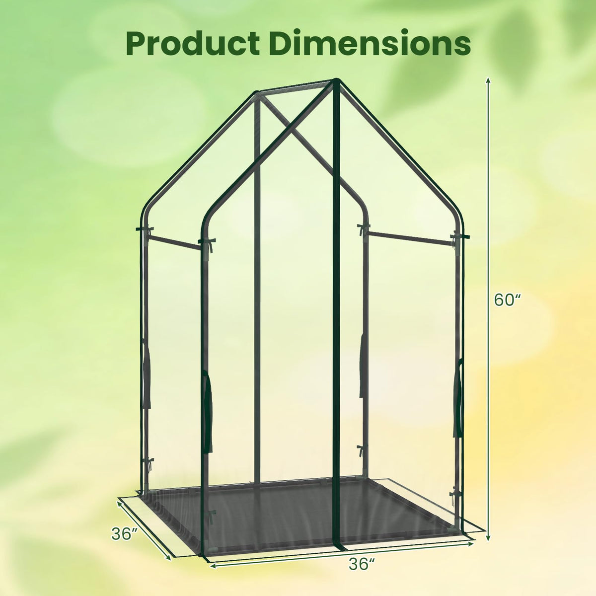 Lucktree Mini Outdoor Portable Green House with Sturdy Metal Frame