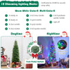 Lucktree 5ft Pre-Lit Pencil Christmas Tree, Hinged Artificial Slim Tree with 390 PVC PE Branch Tips