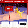 Lucktree 3.5 FT Lighted Dachshund Climbing Mailbox, Pre-Lit Christmas Holiday Decoration