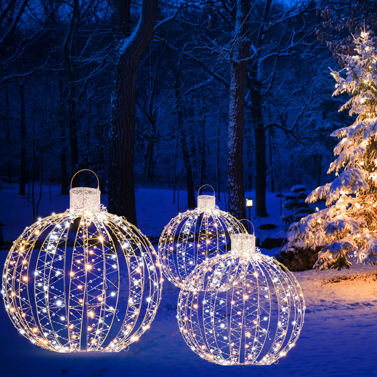 Christmas LED Light Balls for Tree (3 Pack) - Lucktree