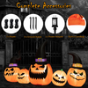 Lucktree 8 Ft Halloween Inflatable Pumpkin Family, Waterproof Halloween Yard Decoration with Built-in LED Lights, Sandbag