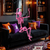 Lucktree 5.5 FT Halloween Pink Skeleton Life-Size Poseable Skeleton with Movable Joints