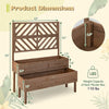 Lucktree Raised Garden Bed with Trellis, 2-Tier Wooden Planter Box with Legs and Drain Holes (Brown)