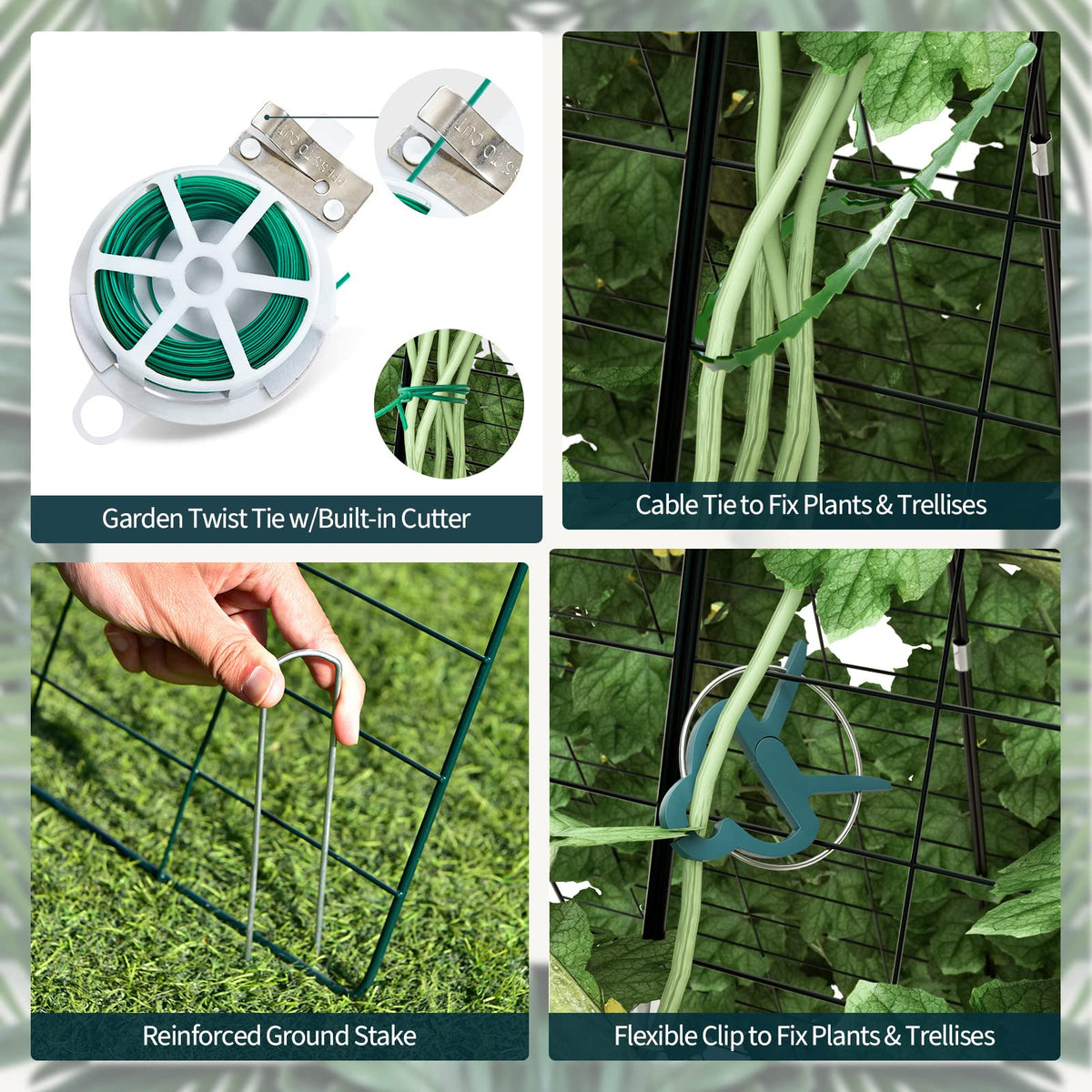 Lucktree 4 Panels Cucumber Trellis A-Frame Garden Trellis for Plant Climbing