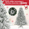 Lucktree 3-Minute-Setup Pre-Lit Snow Flocked Christmas Tree Artificial Hinged Xmas Tree