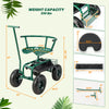 Lucktree Garden Cart, Rolling Workseat with 4 Wheels, Tool Tray, Removable Cushion, Storage Basket