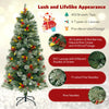 Lucktree 5ft Pre-Lit Artificial Christmas Tree, Hinged Xmas Tree with 453 PVC & Pine Needles
