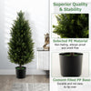 Lucktree 3FT Artificial Topiary Cedar Tree, Faux Potted Plants Artificial Cypress Tree with Cement Plastic Pot
