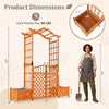 Lucktree 83" Wooden Garden Arbor with Gate and 2 Planter Boxes