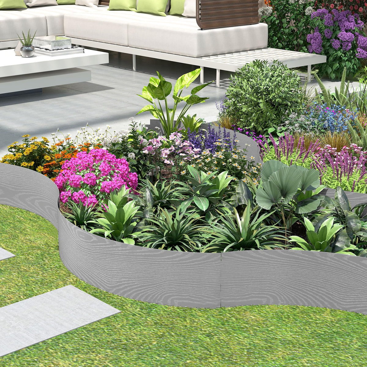 Lucktree 6 Pack Galvanized Steel Landscape Edging